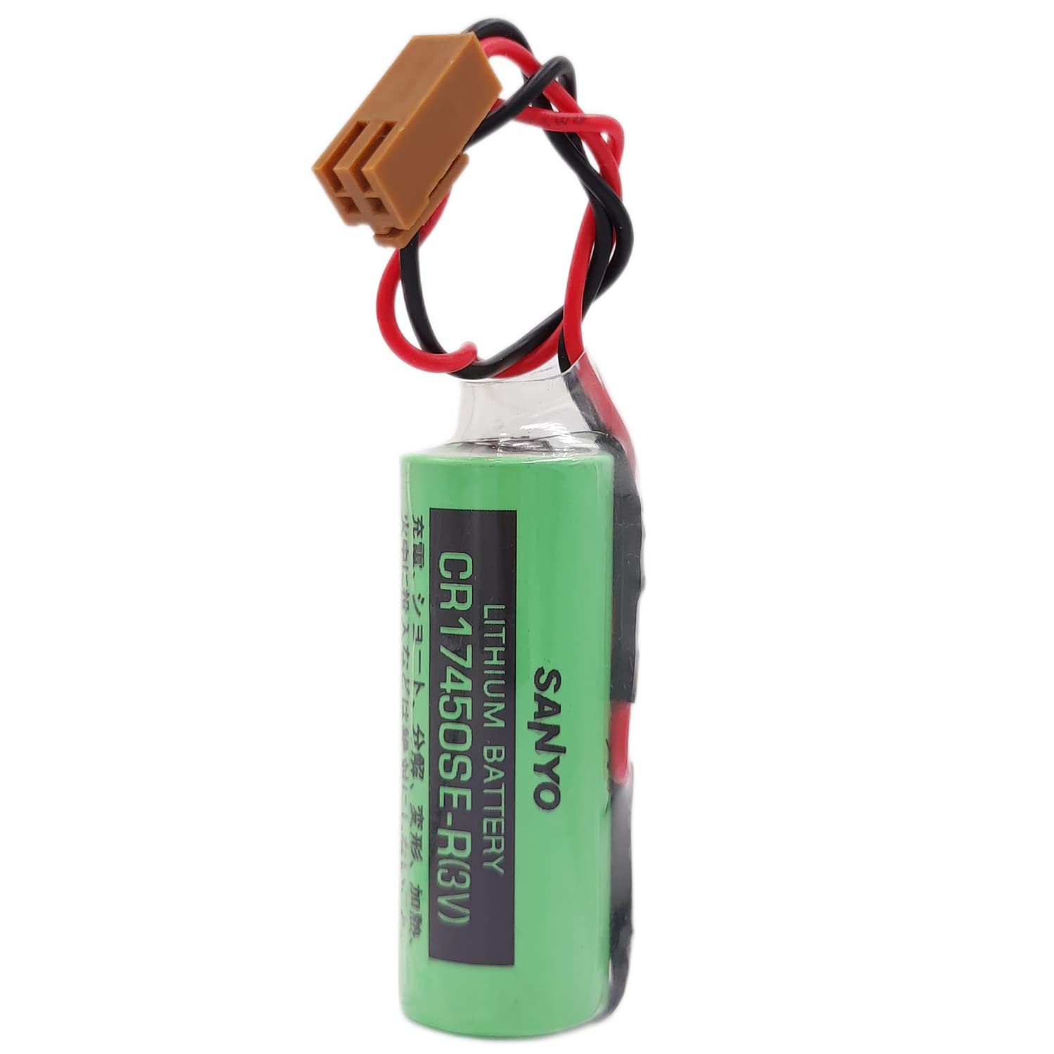 Lot de 5 piles de rechange CR17450SE-R (3 V) PLC avec résistance pour SANYO CR17450SE-R, pour batterie au lithium FANUC A98L-0031-0012 (prise marron)