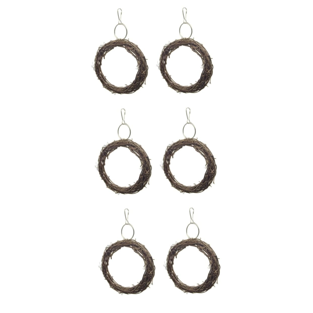 Housoutil 3 Sets Papageien-vogelspielzeug Vogelschaukel Rattan-vogelkreisschaukel Papageienschaukel Sicher Für Heimvögel 2 Stück X 3