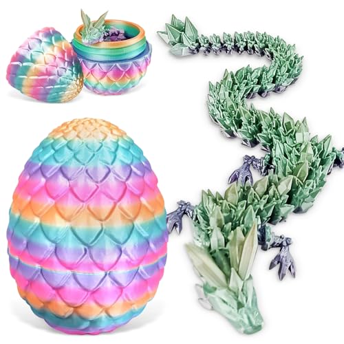 Beibeijia 3D Printed Dragon Egg, Dragon Egg with Dragon, Mysterious Dragon Toy, Movable Dragon, Gifts Movable Dragon Figures for Easter Decoration (Candy Colour)