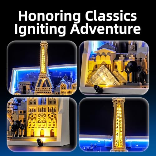 Image of YEABRICKS LED Light for Lego-21064 Lego Architecture Paris - City of Love Building Blocks Model (Building Set NOT Included)