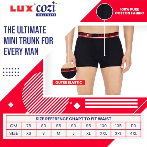 Lux Cozi Men's Cotton Trunks (Pack of 5) - Image 3