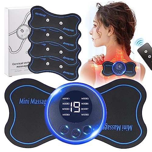 Beeptrum 2PCS Mini Nackenmassagegerät, Körpermassagegerät & Nackenmassagegerät, Elektrische Schultermassagegeräte, Schmerzlinderung für Arme, Nacken, Rücken, Taille, Beine, 6 Pads, Fernbedienung