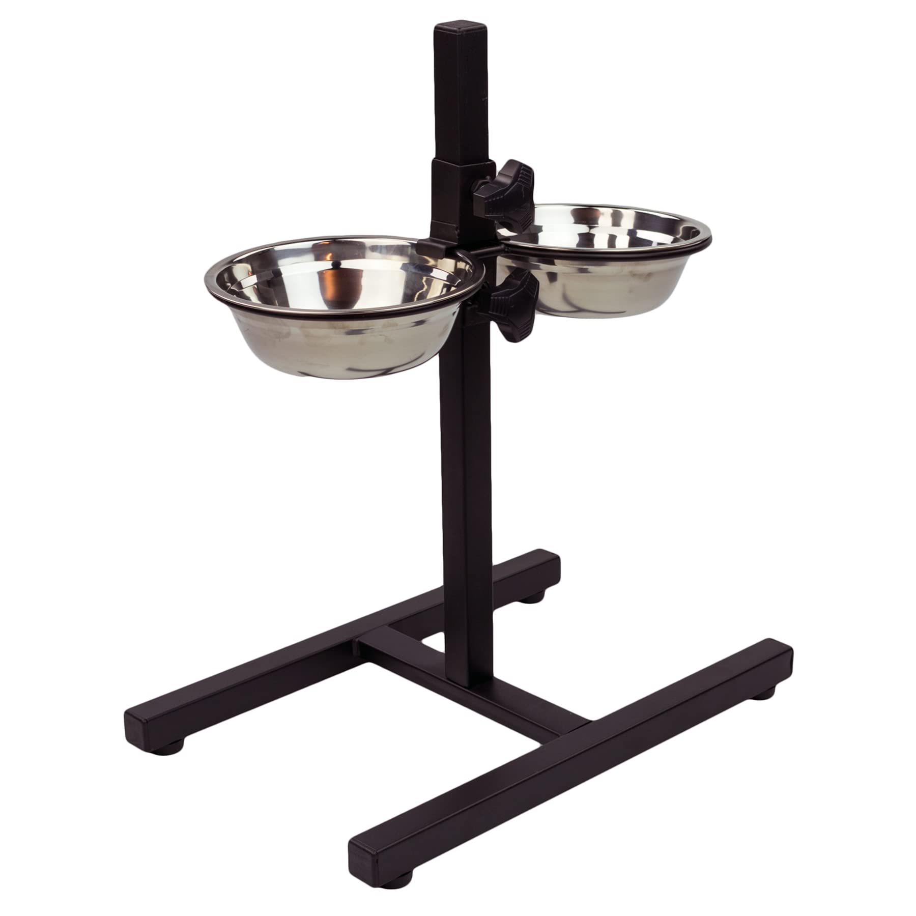 KCT Elevated Adjustable Height Dog Pet Feeding Stand with 2 Raised Bowls - Medium