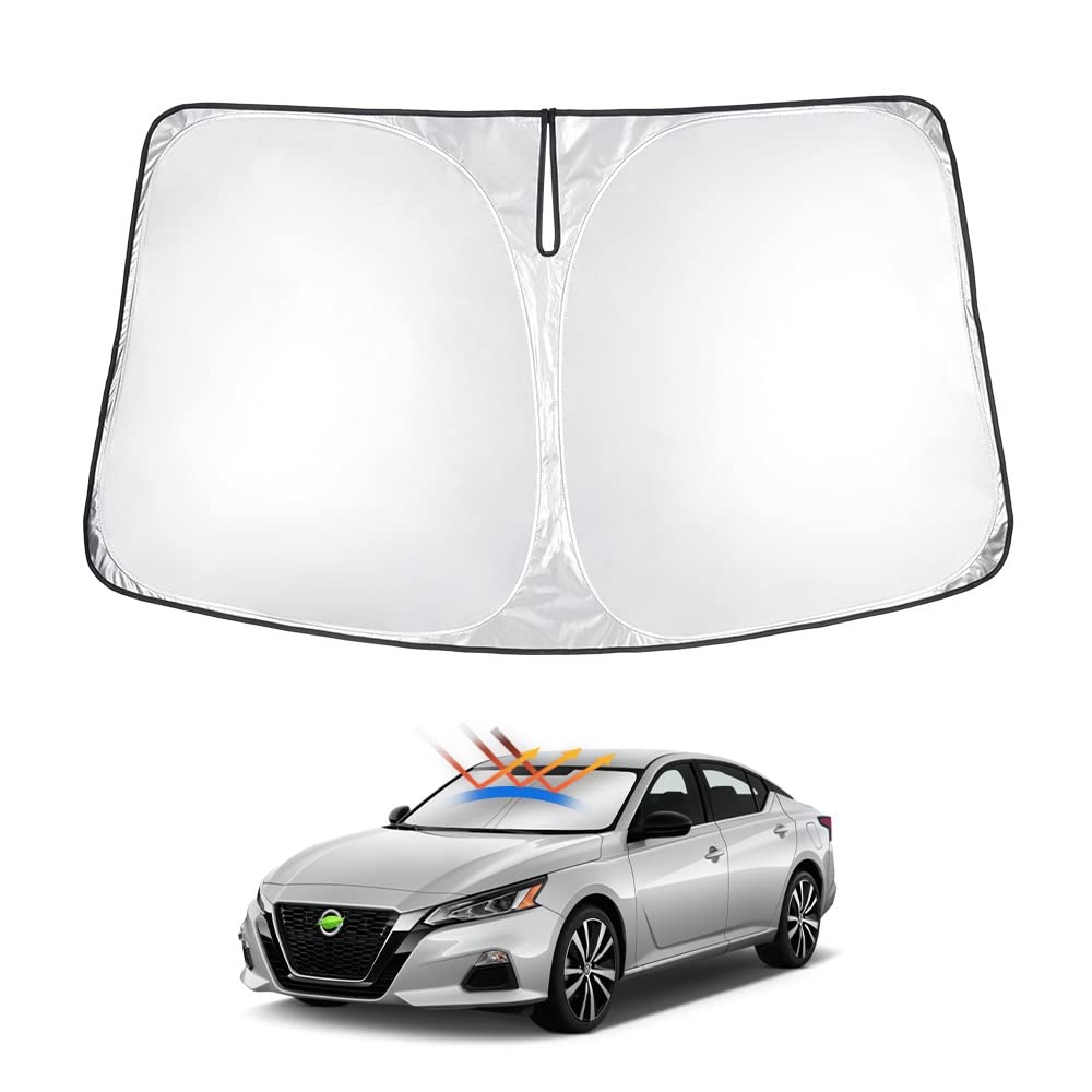 T TGBROS Windshield Sunshade for 2019 2020 2021 Nissan Altima Window Sun  Shade Foldable Sun Shield Upgrade Reflective Polyester Cover Block Heat and  Sun : Amazon.co.uk: Automotive