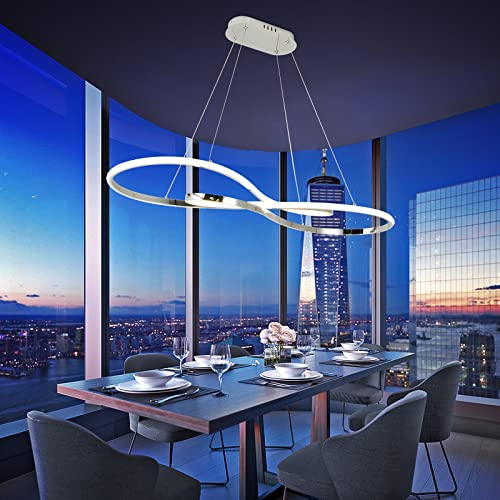 Lámpara de comedor Lámpara colgante LED Mesa de comedor moderna Lámpara de techo regulable Lámpara de araña ajustable en altura, para sala de estar Lámpara colgante de cocina Cover