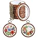 10 Pcs Round Embroidery Hoops Frame, Adjustable Circle Embroidery Hoop Ring, Circle Rubber Hoops Ring Display Ornament Imitated Wood Frame Kits for Craft Sewing DIY Hanging Gifts