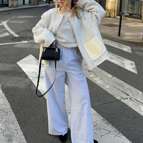 SOLILOQUY Women Y2K Boho Floral Quilted Jacket Crop Lightweight Vintage Long Sleeve Cardigan Fall Winter Puffer Padded Coat3