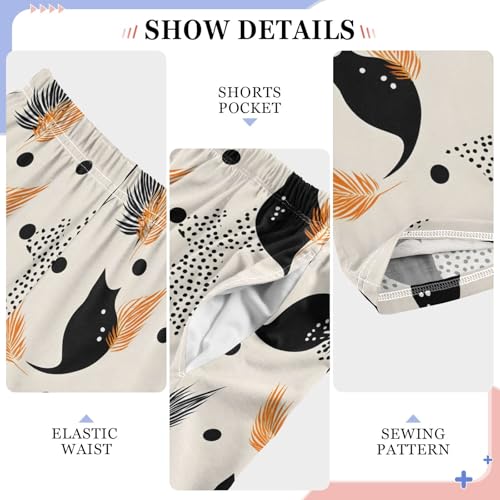 Pajama Pants Lounge Sleep PJ Bottoms Sleepwear Elastic Waist Drawstring S Leaf Wave Dot4