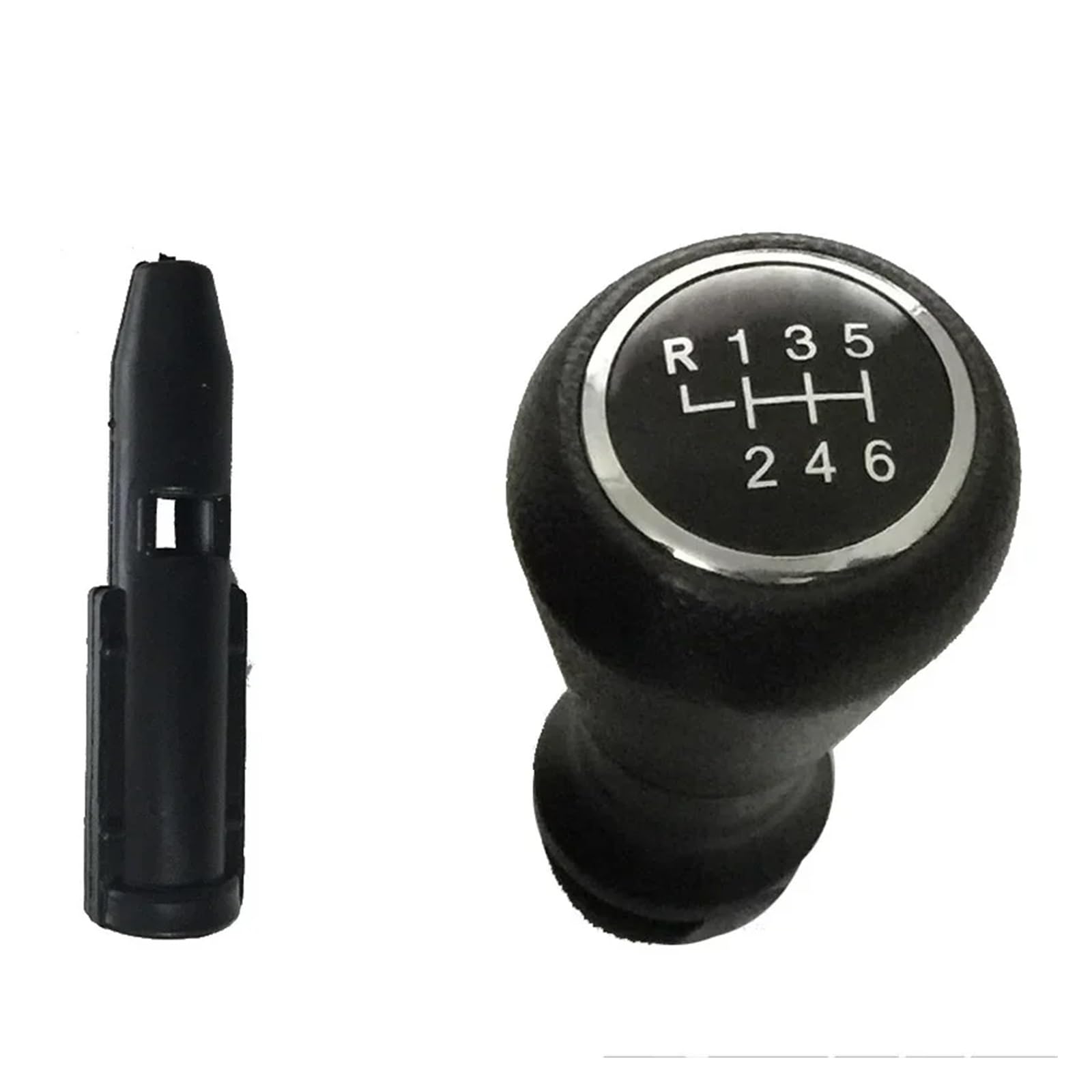 Wphlyz 6 Speed Black Head Change Lever Knob For Peugeot 106 306 205 307 406 206 207 208 Gear Shift Knob Stick Pen + Lever Adapter(6 Speed Black)
