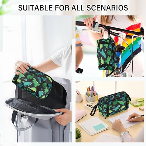 Image of Fisyme Dino Dinosaurs Pencil Case Large Capacity Pencil Pouch Pen Bag Box Big Makeup Pencil Case Organizer