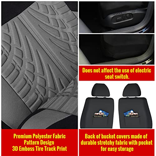 AUTOYOUTH Car Seat Covers for Front Seats, Breathable and Washable Bucket Seat Covers for Cars, Truck, SUV, Vans Airbag Compatible Automotive Interior Covers, Gray…