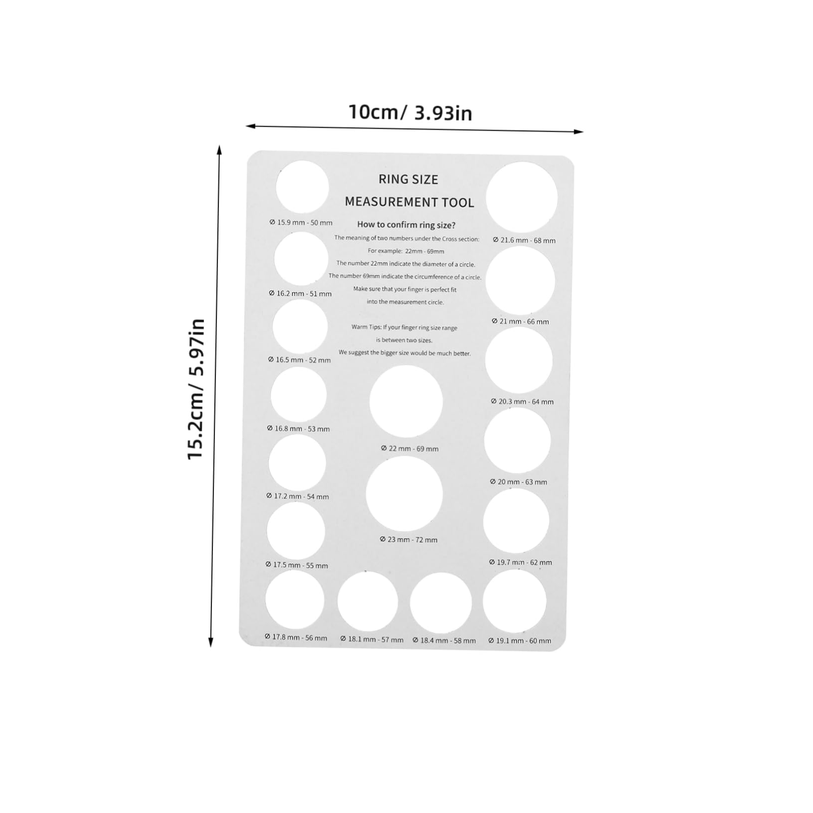 IWOWHERO 2 Pcs Ring Measuring Tool Ring Size Chart Ring Size Tool Ring Gauges Finger Sizer Finger Gauge Ring Sizer Jewelry Sizing Tools Jewelry Measurement Ring Finger Sizer White Paper Jam