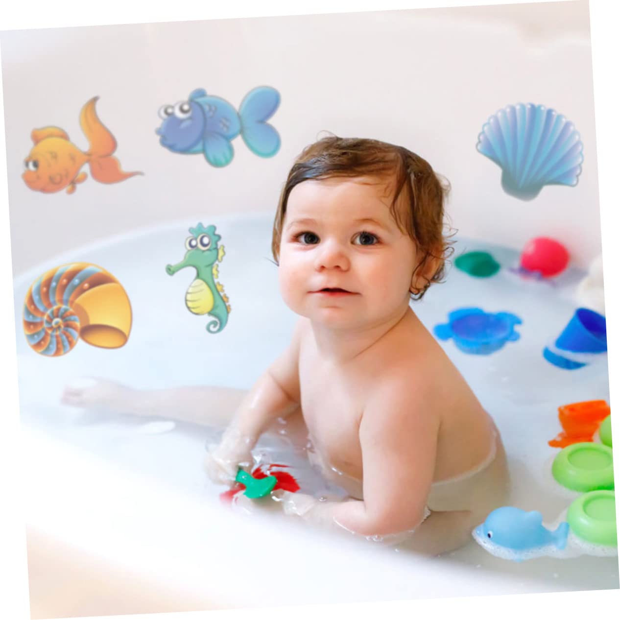 Toyvian 5juegos Pegatinas Antideslizantes para Baño Infantil Decoración De Bañera Animales Divertidos Adhesivos para Seguridad Bañeras y Duchas Fácil Instalación y Fuerte Adhesión