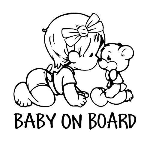 Zertran Car Styling Sticker Car Decoration Car DIY Sticker Baby on Board car Sticker Black