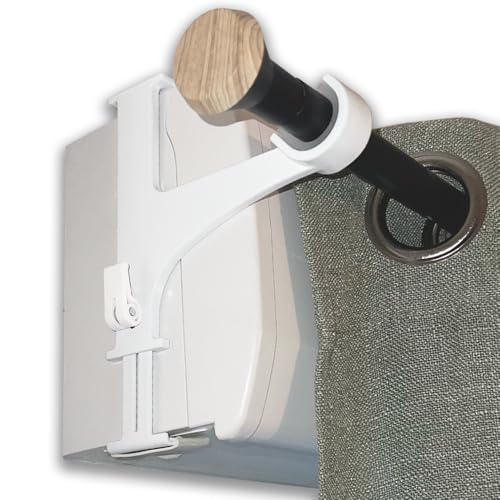 Roxolid Kit de 2 Supports de Tringle à Rideaux pour Coffre de Volet Roulant, sans Perçage, Acier et Aluminium, Blanc (Blanc Brillant)