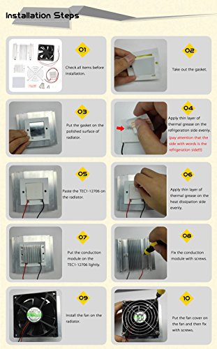 Gecheer DIY Termelétrica Peltier de refrigeração Cooling Kit Sistema Semiconductor refrigerador Cond