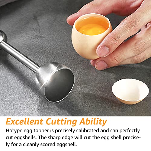 Hotype Egg Cracker Topper, Stainless Steel Soft Hard Boiled Egg Shell Cutter, Egg Shell Separator Remover, Eggs Cutter, Eggshell Opener - Image 4
