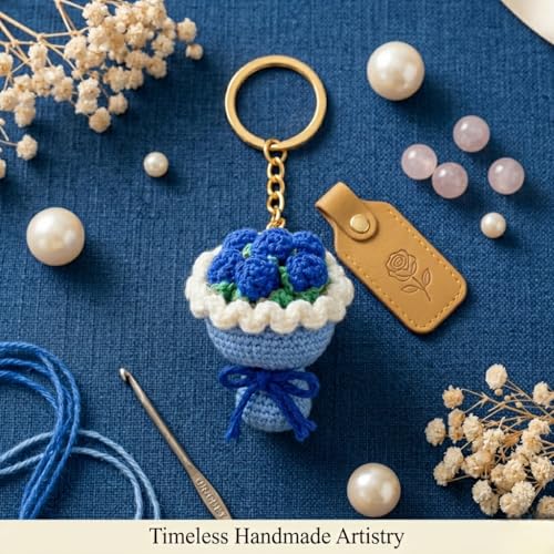 Image of Handmade Crochet Sunflower Keychain for Women & Girls, Cute Yellow Flower Key Ring Charm, Soft Yarn Knitted Gift, Bag Charm, Car Key Holder, Aesthetic Handmade Floral Accessory