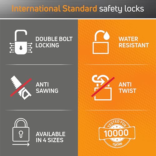 Image of AIDO by dormakaba Group 30mm Solid Brass Padlock | Lock for Luggage, Cabinets, Lockers, Toolboxes | 4 Brass Keys | Double Bolt | Hardened Shackle | Water Resistant | 2 Yr Warranty