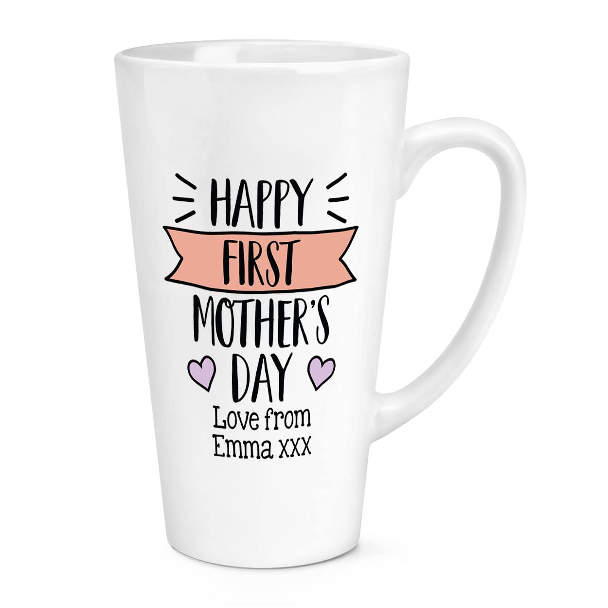 Personalised Happy First Mother's Day Love from 17oz Large Latte Mug Cup