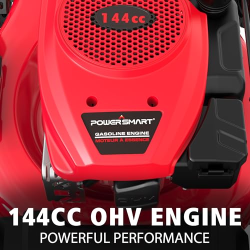 Image of PowerSmart 21 inch 2-in-1 Push Lawn Mower, 144cc Engine,Mulching, Bagging, High Wheels, Lightweight and Easy Assembly,6 Cutting Height, Lightweight,for Garden Yard