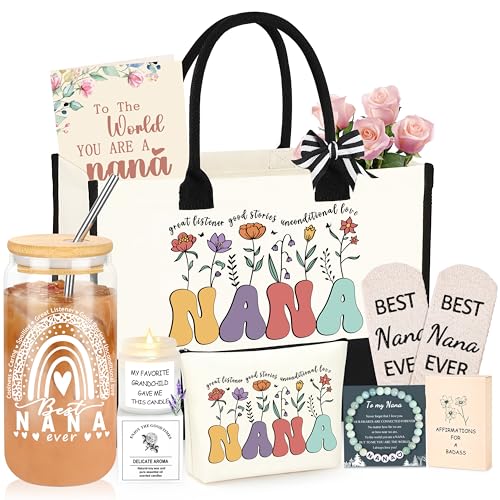 DOGMEM Nana Gifts Set for Grandma, Mothers Day Birthday Gift for Nana from Granddaughter Grandson...
