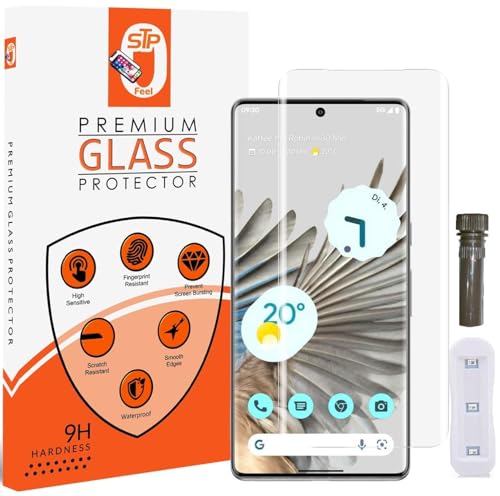 Image of UV Advanced Tempered Glass Screen Protector Guard Compatible For Google Pixel 6 Pro 5G / Pixel 7 Pro 5G (6.7 Inch, Pack of 1) Full Adhesive UV Curved Case Friendly HD Clarity