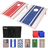 GoSports - Juego de Cornhole con diseño de Madera de 0,91 x 0,61 m, Incluye Dos Tablas de 0,91 x 0,61 m, 8 Bolsas de Frijoles (pufs) y Funda de Transporte