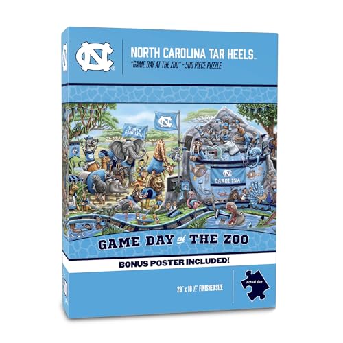 Image of YouTheFan NCAA North Carolina Tar Heels inchGame Day At The Zoo inch 500 Puzzle
