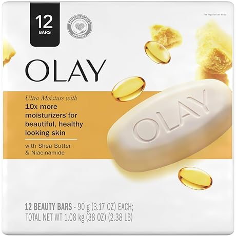 Olay Moisture Outlast Shea Butter Hydrating Bar Soap (Pack of 12)