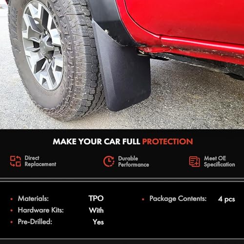Image of XUKEY 4PCS Mud Flaps Splash Guard for Toyota Tacoma 2005-2015 Mudguards Mudflaps with Fender Flares Tire Protector Rear Front Car Accessories Replacement
