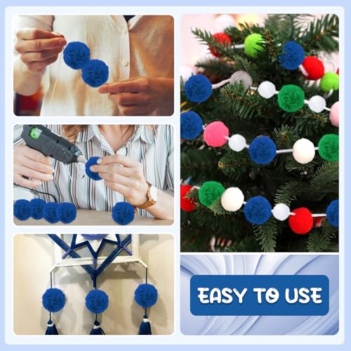 TOAOB 30 Stück Pompons zum Basteln Groß 5 cm Blau Pompom Flauschigen Plüsch set Bälle Kunst Bommel für Dekorieren Verzieren Nähen DIY Lustige Kreativen Handwerk
