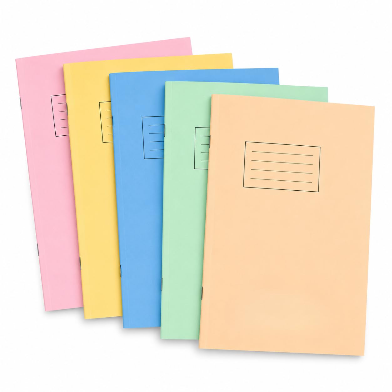 SPL 9" x 7" Exercise Books Pack of 10 & 60 | 48 & 80 Pages | 8mm Ruled with Margin | Assorted Pastel Colour Covers | Lined Notebooks for School, College, Office, Students (Assorted, Pack_60, 80)