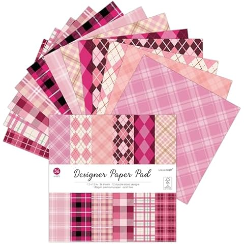 Desecraft Pink Plaid Double Sided Paper Pad Cover