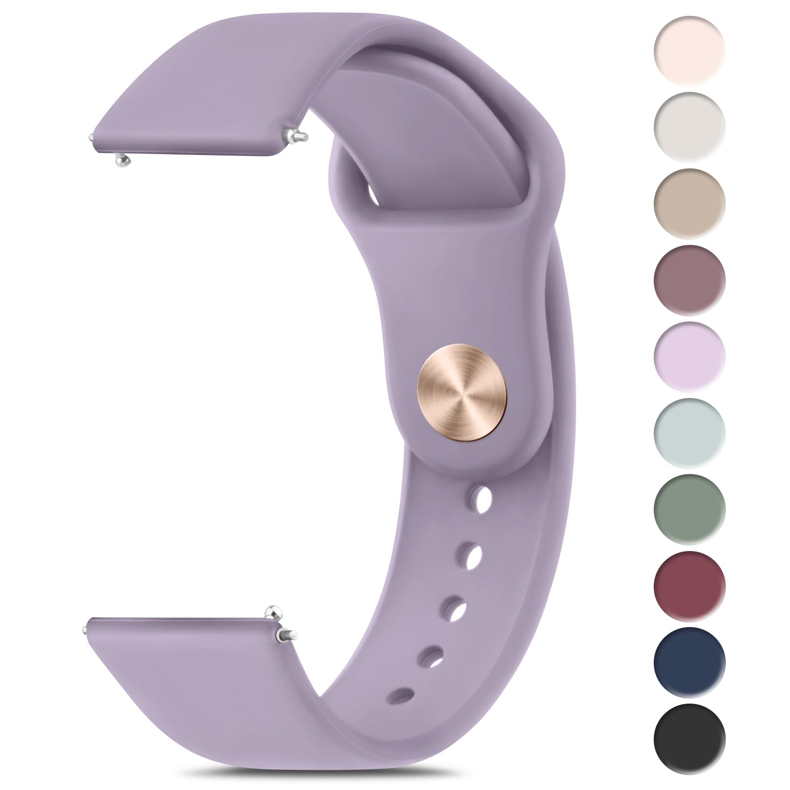 Meliya 22mm Watch Bands Quick Release Replacement Wristband, Soft Silicone Sport Replacement Straps for Men Women