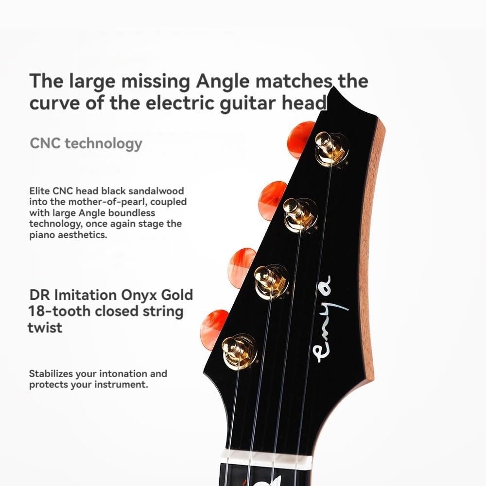 ByErz Mahoń Missing Corner Ukulele 23/26 cala Drewniany korpus Wykwintna mozaikowa podstrunnica Odpowiednia dla początkujących i profesjonalistów płci męskiej i żeńskiej Do gry w dołączonym etui i nar