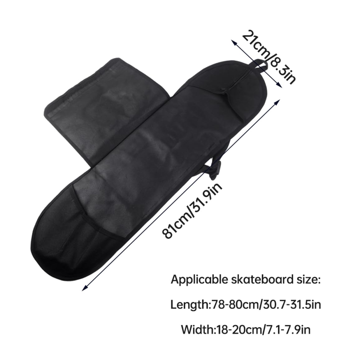 Sac de Skateboard, Sac de Transport étanche pour Longboard avec Sangles réglables, étui pour Skateboard 78-80 cm