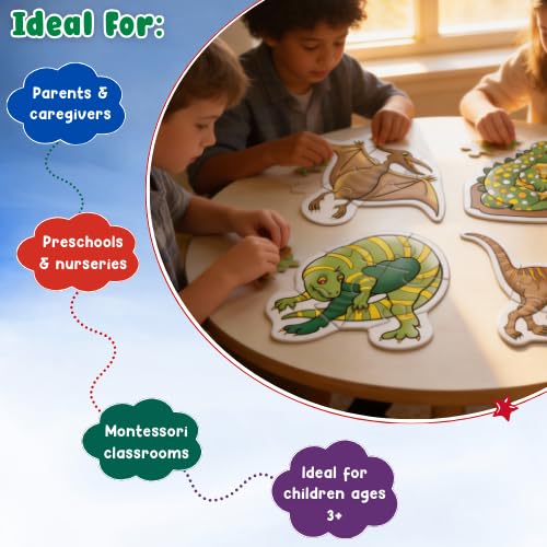 Image of Creative's Early Puzzles Step 1 -Dinosaurs Puzzle | Educational Puzzles Game | Fun to Learn Game | Knowledge of Dinosaurs for 3 & Up Kids