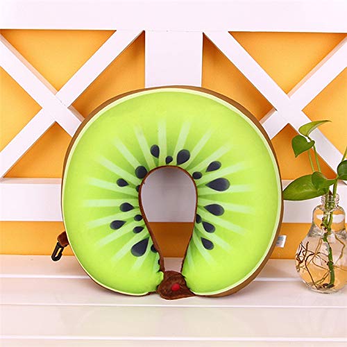 1pcs 6 Colors Fruit U Shaped Pillow Protect the Neck Travel Watermelon Lemon Kiwi Orange Pillows Cushion (Color : 3)