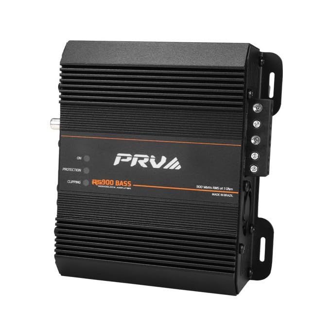 PRV AUDIO 900 Watts Mono Subwoofer Car Audio Amplifier RS900 BASS 1 Ohm – 12 Volts Monoblock Class D Amp, Built-in Crossover &amp; Bass Boost with High Level Inputs