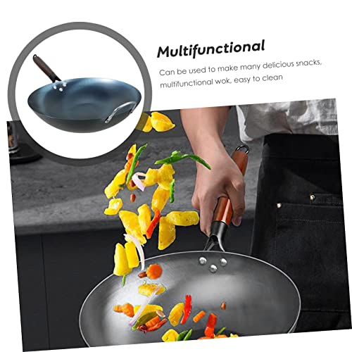 Wok de Hierro con Mango de Madera Tradicional Ciieeo miniatura 6