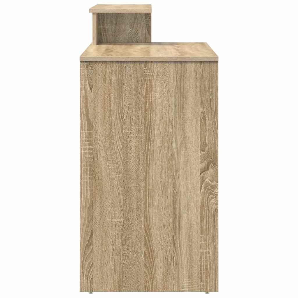 Scrivania con vano portaoggetti, in rovere Sonoma, 120,5 x 44 x 88,5 cm, materiale in legno, scaffale, casa, ufficio, design moderno, versatile, per camera da letto, studio