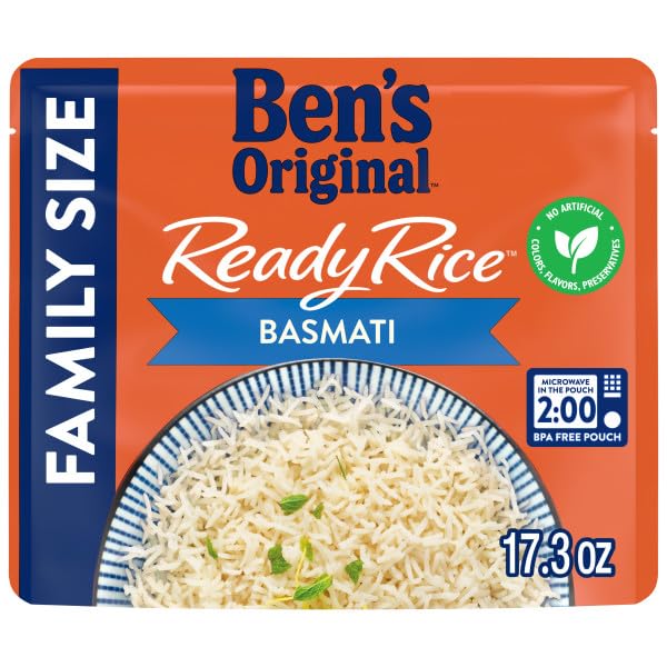 Miniatura 3 de BEN'S ORIGINAL READY RICE - Arroz basmati, tamaño familiar, bolsa de 17.3 onzas (paquete de 6)