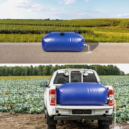 Image of Water Storage Bladder Portable Heavy-Duty - 63.4Gal /240L with Stainless Steel Fittings, Leak-Proof & Durable - Portable Tank for Emergency, Farming, Irrigation Use(Glossy Surface)