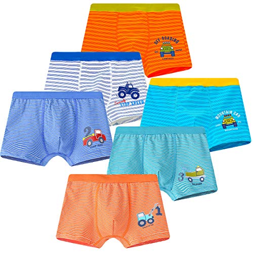 YoungSoul Bóxers para Niño Calzoncillos de Algodón Ropa Interior Coches Infantiles 6 Unidades 01/5-6 años Cover