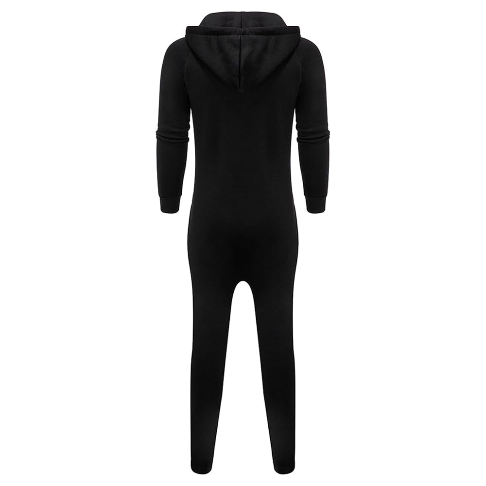 ワンピース WOOALONG Hood mini onepiece BLACK WL242WOP02WBLK qolati Mens Onesie Hooded Jumpsuit Rompers Casual Zip Up One