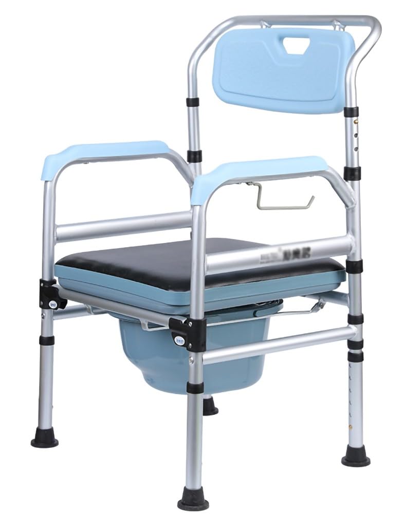 Gthtuhfd Women's A Commode Chair, Height-Djustable, Non-Slip Toilet Chair, Shower Chair, Foldable Commode Shower For Seniors, The Elderly Nd The Disabled, Folding Chair With Built-In Toilet Up To 150 Kg