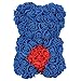FeiWen Oso de Flor Rosa 10 Pulgadas Oso de Peluche Flores Artificiales Día de la Madre ,Día de San Valentín , Aniversario con Despedida de Soltera con Caja de Regalo Transparente (Corazón Azul)