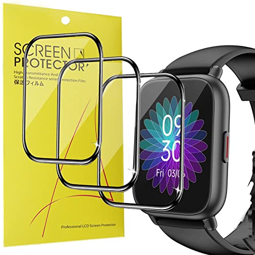 Lamshaw Screen Protector [3 Pack], 3D Full Coverage PET Film for RUIMEN Smart Watch (1.7 inches), High Definition, Scratch Resistant, Easy Installation