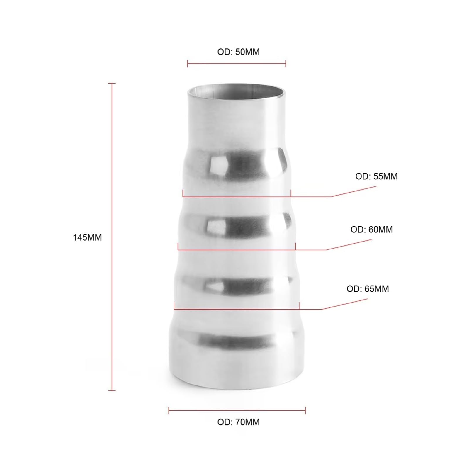 terminale scarico auto Adattatore Di Riduzione Universale A 5 Gradini In Acciaio Inox 201 Per Tubo Di Scarico, Connettore, Cono Scarico Coda Tubo